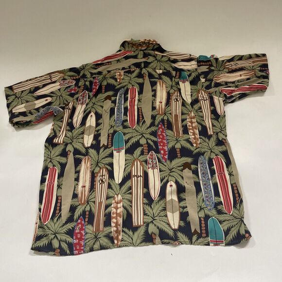 VINTAGE Reyn Spooner Hawaiian Traditionals Shirt Size Medium Surf Boards Beachy - Picture 5 of 9